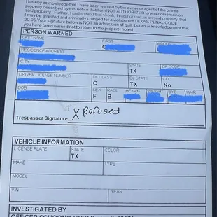 How are you trespassing when you just want your money back?