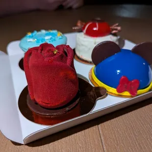 Amorette&apos;s Rose. $8.50. Chocolate biscuit with dark chocolate mousse and raspberry Chambord sauce. Amorette&apos;s Patisserie at Disney Springs.