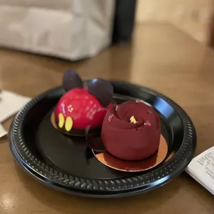 a plate of desserts