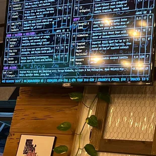 Menu. Hendrix and cuke!  So good. Kibbetron also