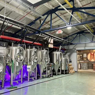 the inside of a brewery