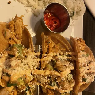 a plate of mexican food