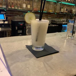 House margarita with a sugar rim!