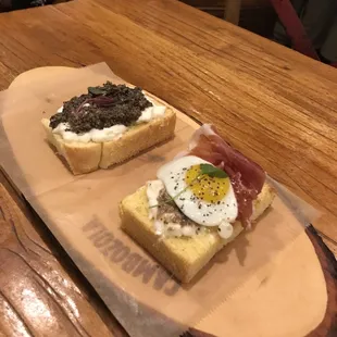 Quail Egg Crostini