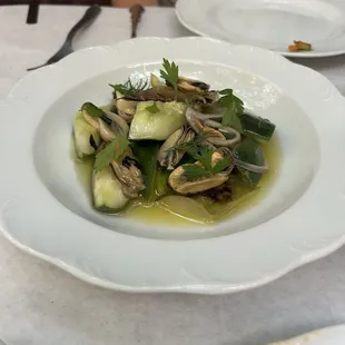 Mussels, cucumbers, ranch