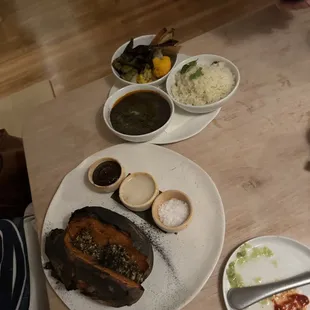 Roasted Sweet potato platter- the rice was delish.