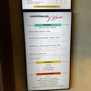 Menu as of January 2025