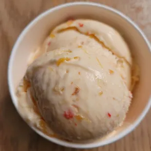 a bowl of ice cream