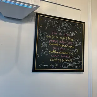 August 2023 menu