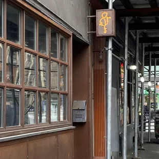 a fire hydrant in front of a building
