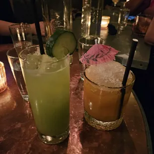 cucumber mocktail and Hornet's Nest ($16)