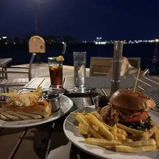 Lobster roll and chicken sandwich