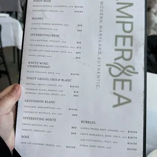 menu