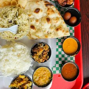 a tray of indian food