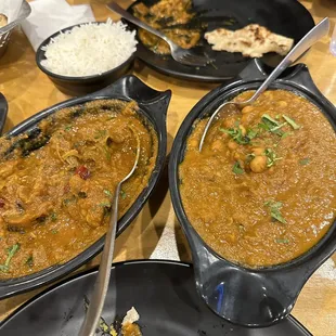a variety of indian food