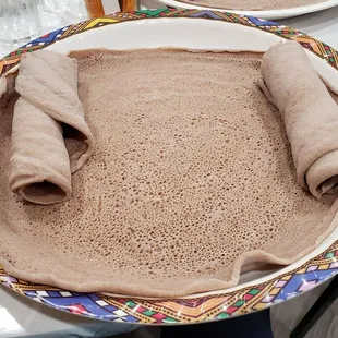 Injera base for entree