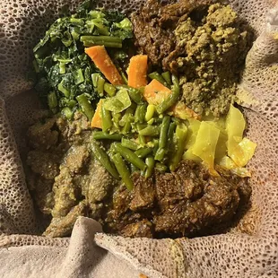 a plate of ethiopian food