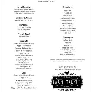 Breakfast Menu