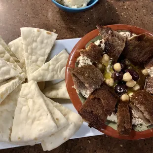Taste of the Mediterranean Hummus with gyro added $6.99 + $2.99 was solid