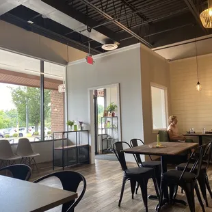 a woman sitting at a table