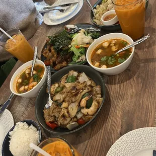 Thai tea, druken noodles, crispy duck