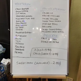 Buffet Menu