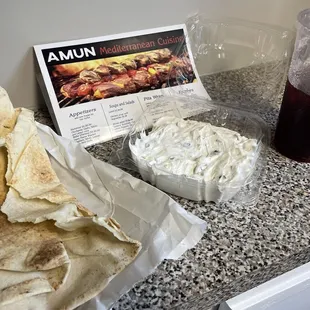 Tzatziki Dip  Iced Hibiscus Flower Tea