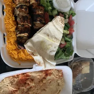 Chicken Kebab, Hummus