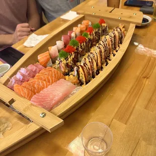 sashimi, sushi, sushi and sashimi, food