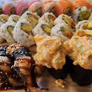 sushi and sashimi, sashimi, sushi, food