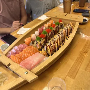 sashimi, sushi, sushi and sashimi, food