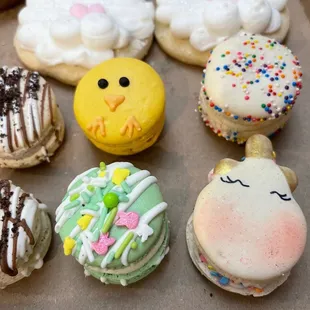 a variety of decorated pastries