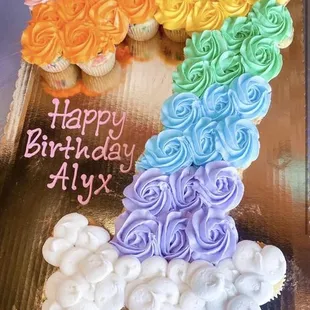 Birthday cupcake cake