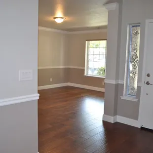 Beautiful hardwood floors and custom two tone paint.