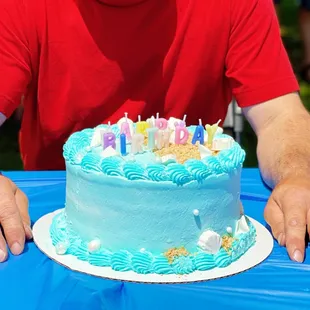 Ocean and beach cake