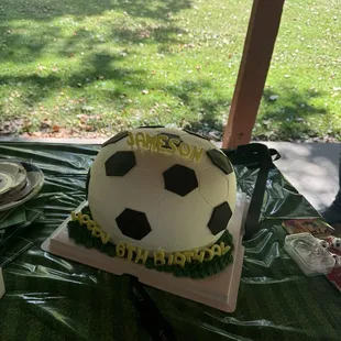 Soccer ball cake