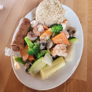 Shrimp with vegetables lunch special