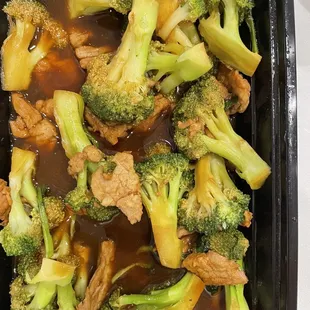 Beef with broccoli (after some was eaten)