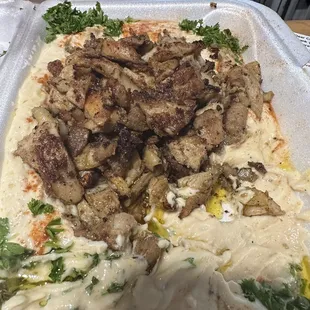 2. Hummus with Chicken Shawarma Plate