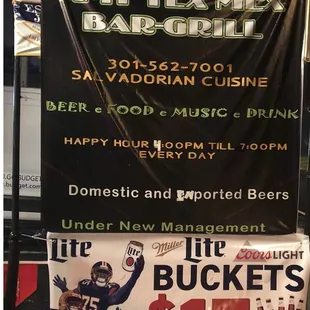 a sign for the restaurant