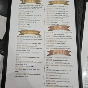 menu