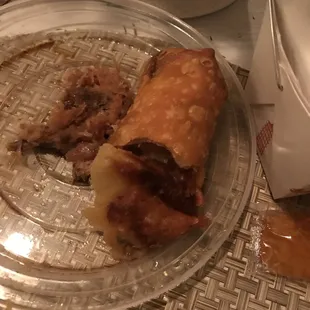 Burnt not fresh Shrimp egg roll very disappointing