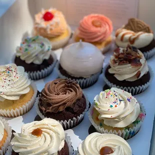a variety of cupcakes