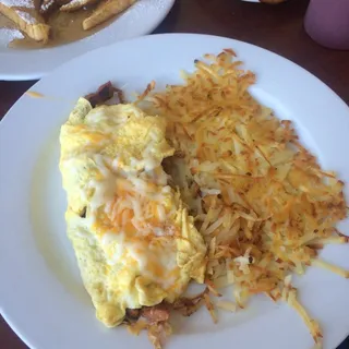 Breakfast Linguica & Cheese Omelette