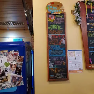 menus on the wall