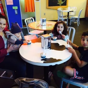 Enjoying the amazing ice cream selection.