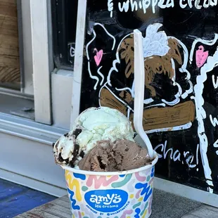 a cup of ice cream