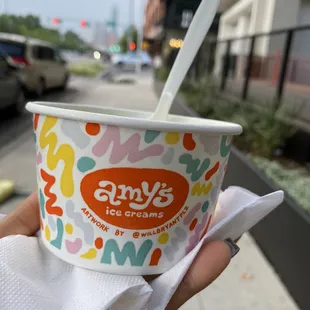 a cup of ice cream