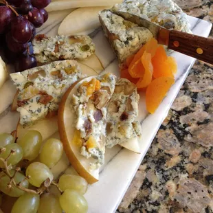 Amy's Moveable Feast Bleu Cheese Terrain served on an Asian Pear