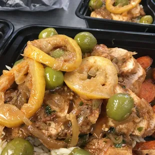 Moroccan Chicken with lemon and olives